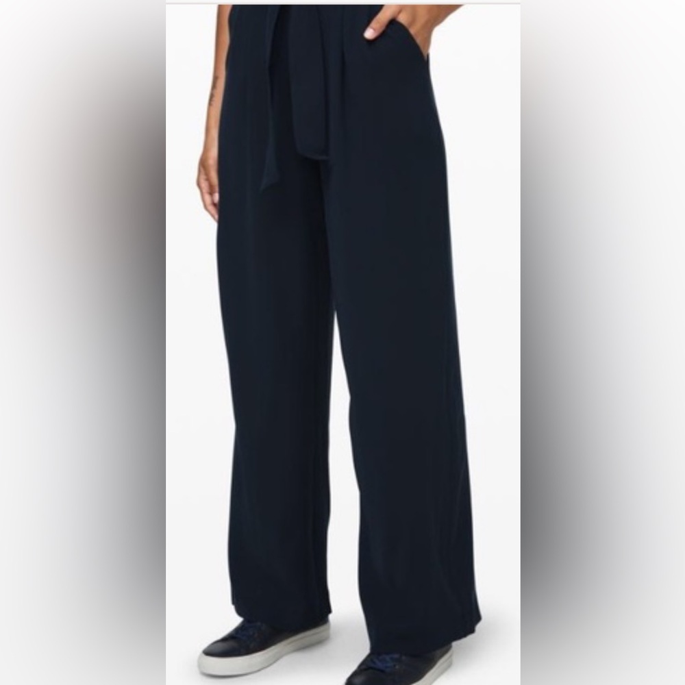 Lululemon Yoga Work Pants Navy Wide-Leg Trousers